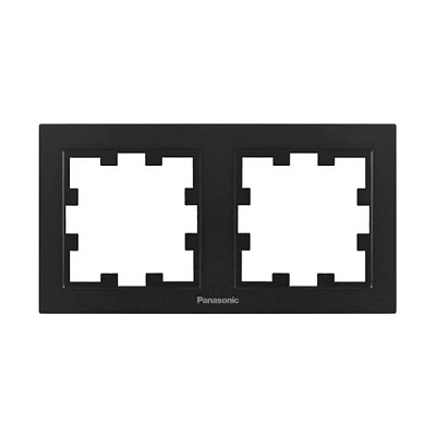 Рамка двойная Panasonic Karre Plus 55 горизонтальная черный WDTF08022BL-UA1