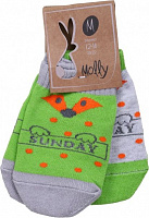 Комплект носков Molly № 3 лиса светлый ментол + лиса серый меланж р.20–22 серый 