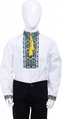 Вишиванка для хлопчиків Сварга Травень р.146 синьо-жовтий