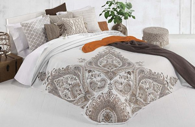 Покривало Indo DJ636/07 235x270 см Manterol білий з коричневим