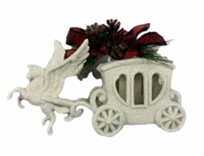 Елочная игрушка Карета 8 см белый LD21028