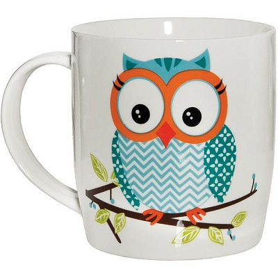 Чашка Сова 415 мл блакитна 21-272-007 Keramia