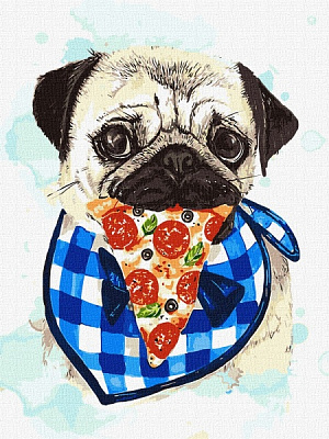 Картина по номерам Фанат пиццы 30х40 см Идейка 