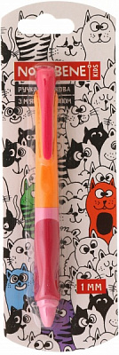 Ручка шариковая Nota Bene kids з мяким гриппом розовый 