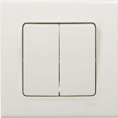 Вимикач двоклавішний Viko Linnera без підсвітки 10 А 250В кремовий 90401002