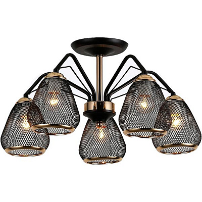 Люстра стельова Blitz 8027-45 5x60 Вт E27 чорний/золото
