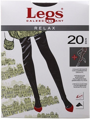 Колготки жіночі Legs 300 RELAX 20 den fumo р. 5 сірий