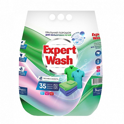Порошок для машинной и ручной стирки Expert Was Весенняя свежесть для цветных вещей 3 кг