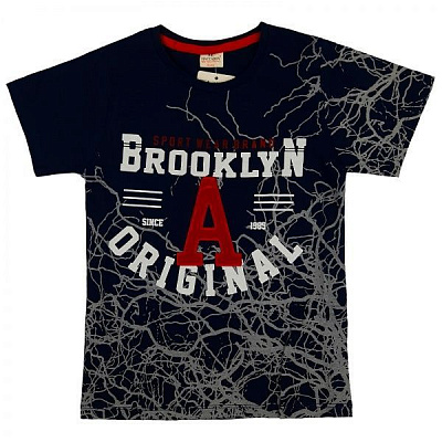 Футболка для мальчика AKKU с буквой А р.128 черный 9076 