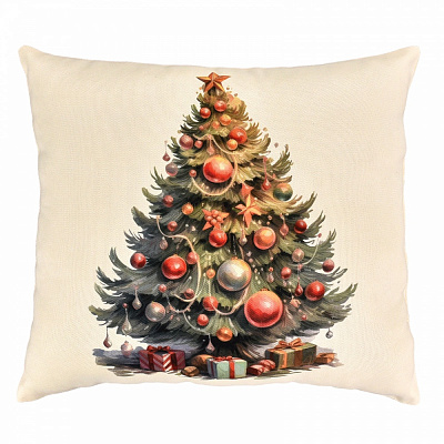 Подушка декоративная Strateg Рождественская Елка 35x40 см бежевый с рисунком 61161