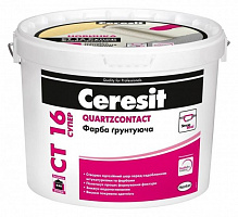 Грунт-краска Ceresit CT 16 СУПЕР QUARTZCONTACT 5 л 7 кг