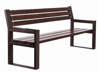 Скамейка парковая Metalzavod со спинкой Рапсодия (2000x700x893) LF-LVK-Rapsodiya