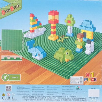 Конструктор BanBao Пластина-подставка для малых блоков 38х38 см синяя