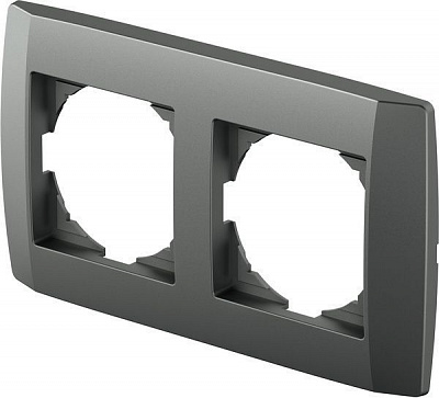 Рамка двомісна TEM Logiq універсальна антрацит OQ20AT-U