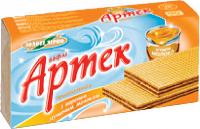 Вафли Золотое зерно Артек с вареной сгущенкой 90 г 