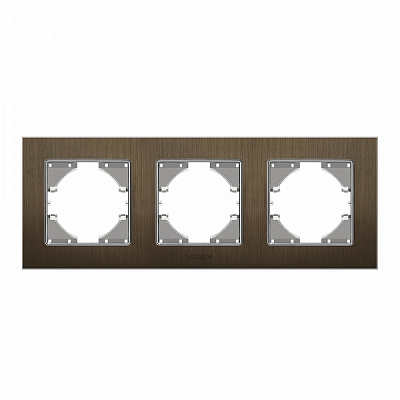 Рамка трехместная Videx Binera горизонтальная шоколадный VF-BNFRA3H-CH