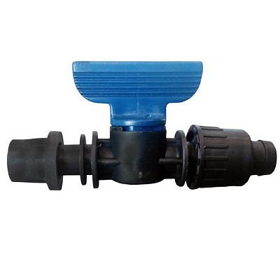 Відбір з краном для стрічки крапельного поливу 5/8