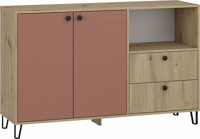 Тумба Грейд Крис 1400x880x410 мм дуб артизан/кирпичный