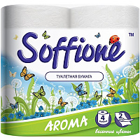 Бумага туалетная Soffione Aroma белая 4 шт