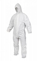 Комбінезон одноразовий спанбонд на блискавці 50 г/кв. м р. XXXXL зріст універсальний 50/10М білий