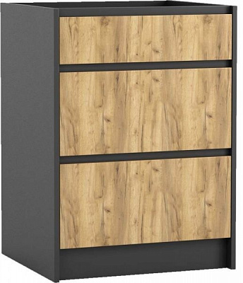 Тумба нижняя МС Идея КРАФТ Ня-3 60/82/525 (1+2) с ящиками Q-25 крафт золотой Грейд