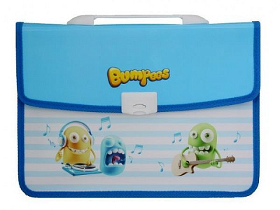 Папка-портфель Bumpees EZ60002 А4 2 відділення блакитний Deli