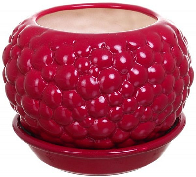 Горщик Оріана-Запоріжкераміка Куля bubble круглий 0,4л бордовий