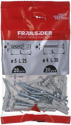 Дюбель розпірний з універсальним шурупом 5x25 мм 20 шт. Friulsider