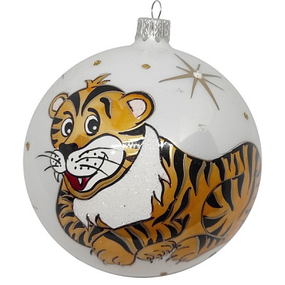 Куля новорінча Веселий Тигр 100 мм білий 9473-1