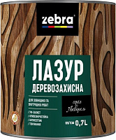 Лазурь ZEBRA Деревозащитная серия Акварель Каштан глянец 0,7 л