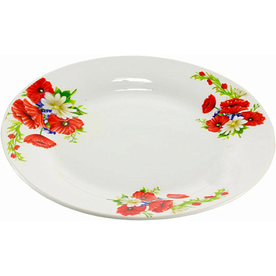 Тарелка обеденная Маки и ромашки 23 см Оселя