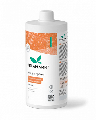 Гель для машинной и ручной стирки DeLaMark с ароматом имбиря, мускуса и кедра 1 л