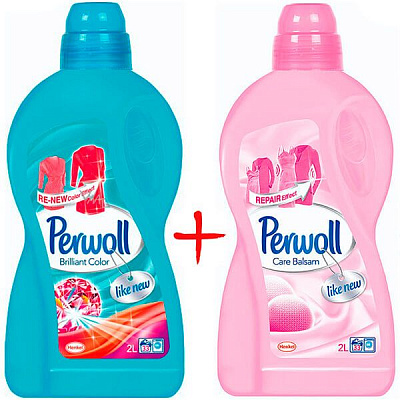 Гель для стирки Perwoll Brilliant Color 2 л + Balsam Magic 2 л