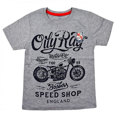 Футболка для мальчика AKKUZU kids Oil Ray 9131 р.140 серый 