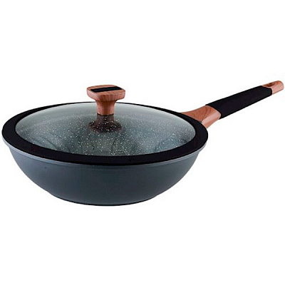 Сковорода WOK із кришкою Greblon Induction Line 28 см 89505 Vinzer