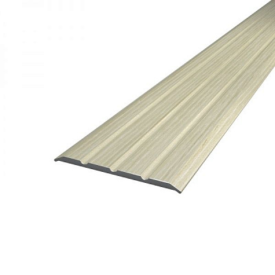 Порожек алюминиевый декоративный рыфленый АЛЮПРО с отверстиями 40x2710 мм дуб беленый 