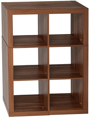 Стелаж двосторонній Inteo Кубус МІКС 2х3 792x1146x290 мм горіх