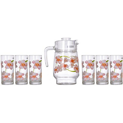 Набор для воды графин и 6 стаканов Sweet Impression N0828 Luminarc