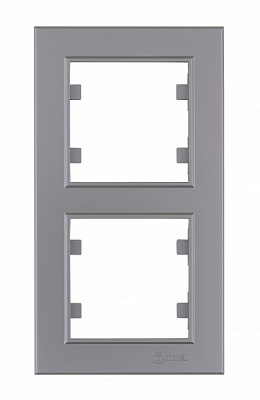 Рамка подвійна Makel Karea вертикальна срібло 56065707