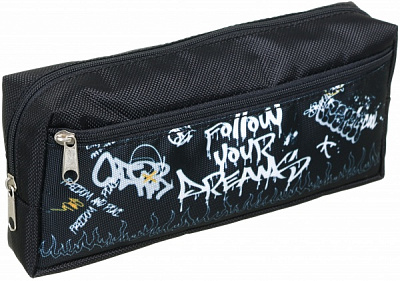 Пенал на блискавці Graffiti Іди за мрією Lider сірий