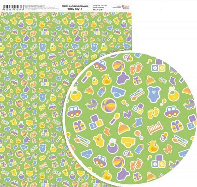 Бумага для дизайна Вaby boy 1 односторонняя А4 250 г/м² Rosa Talent