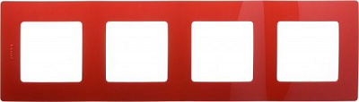 Рамка чотиримісна Legrand Etika універсальна червоний