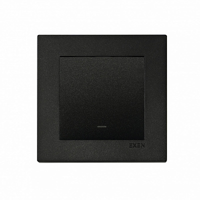 Вимикач кнопковий одноклавішний EXEN Karell з підсвіткою чорний 290-001402-201