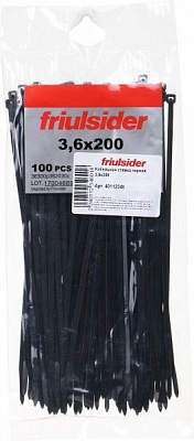 Стяжка кабельная Другое 3,6x200 мм 100 шт. черный 