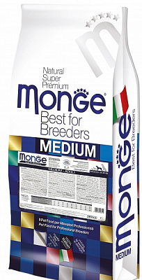 Корм сухий для цуценят для середніх порід Monge Medium P&J курка та рис 15 кг