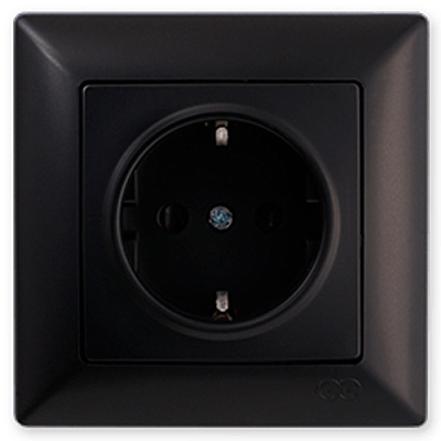 Розетка с заземлением Gunsan Visage IP20 черный VS 28 34 115