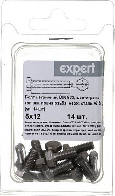 Болт метричний DIN933 5x12 мм 14 шт.