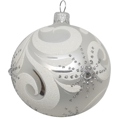 Куля новорічна 80 мм срібний 9955