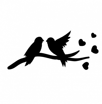 Панно декоративное Brushme Две птицы на ветке 25x45 см черный