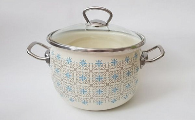 Каструля з кришкою емальована 2,5 л Soft Beige Bella Vita